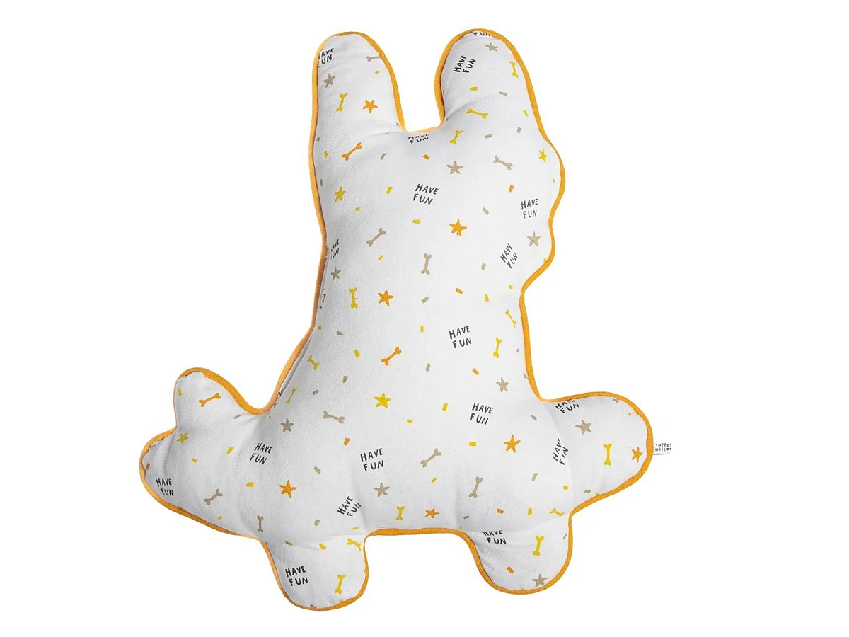 Coussin déhoussable 45x40cm motif et forme chien skater - BARNABE