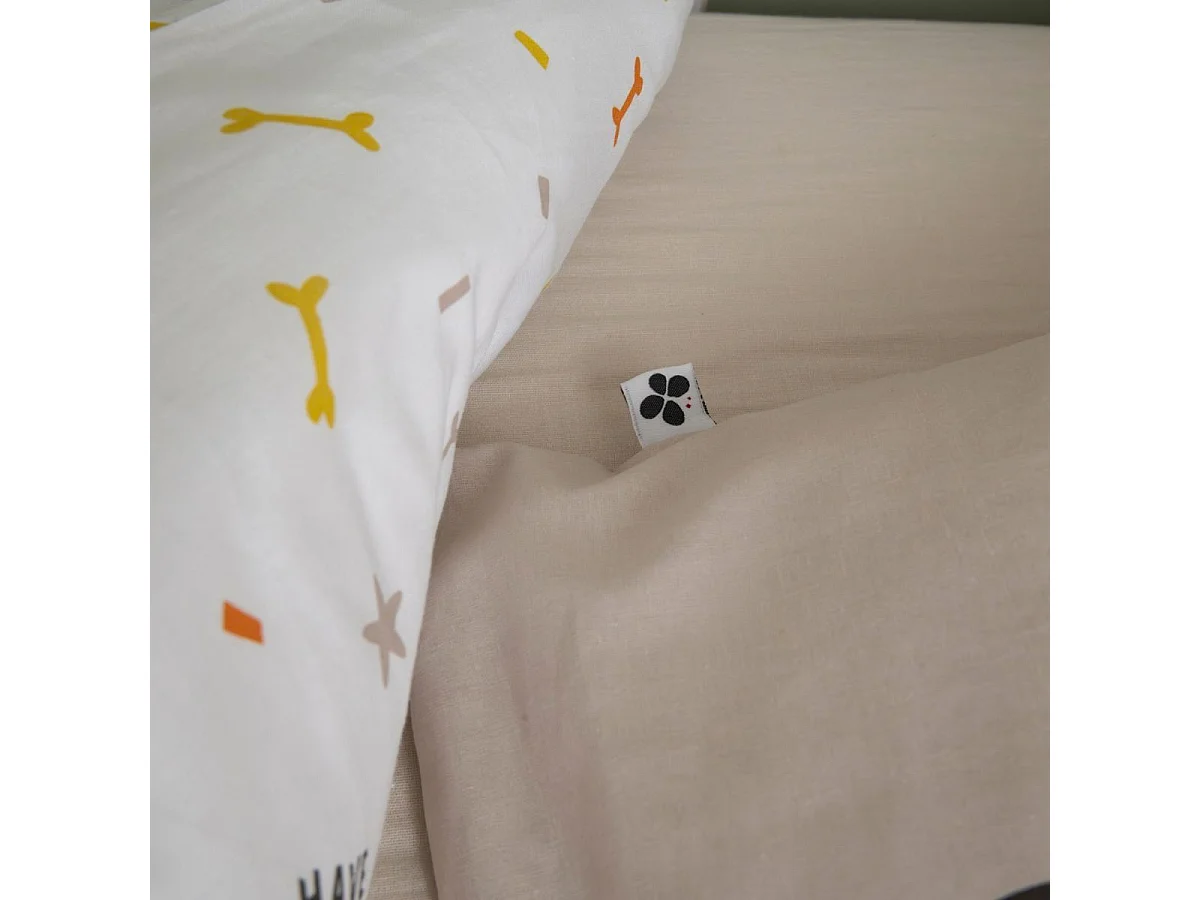 Parure de lit 200x200cm + 2 taies d'oreiller 63x63cm motif chiens skaters - BARNABE