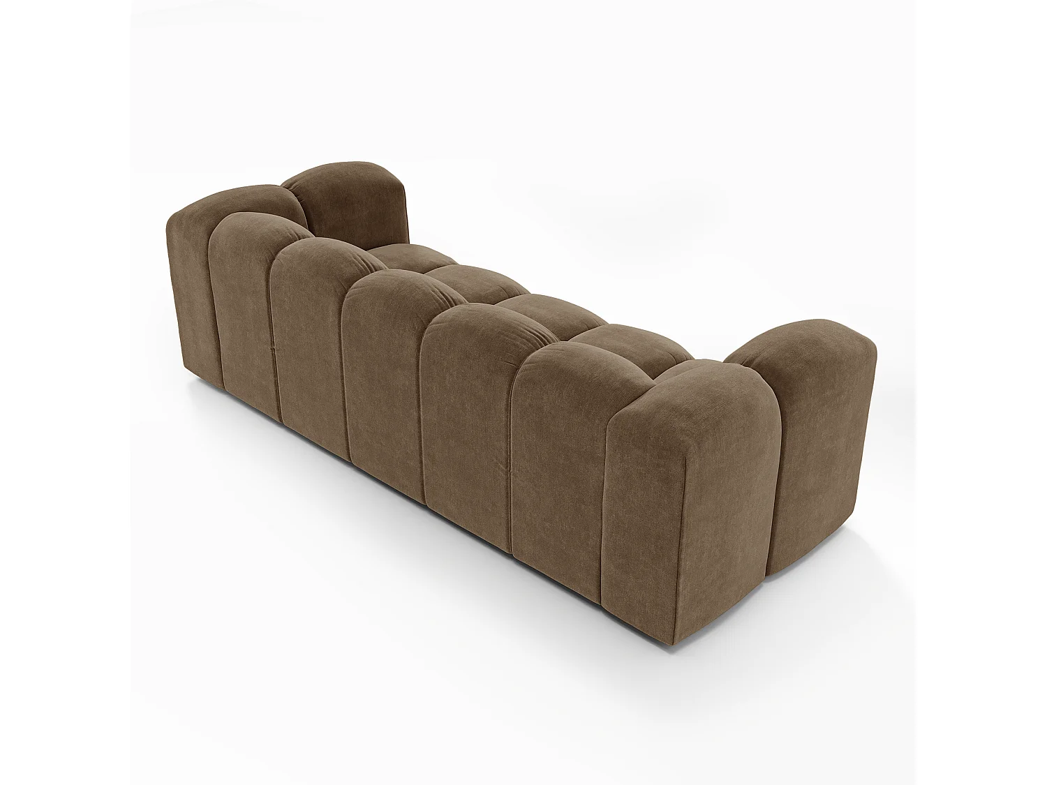 Canapé CLARK 3 places en tissu tramé toucher doux marron
