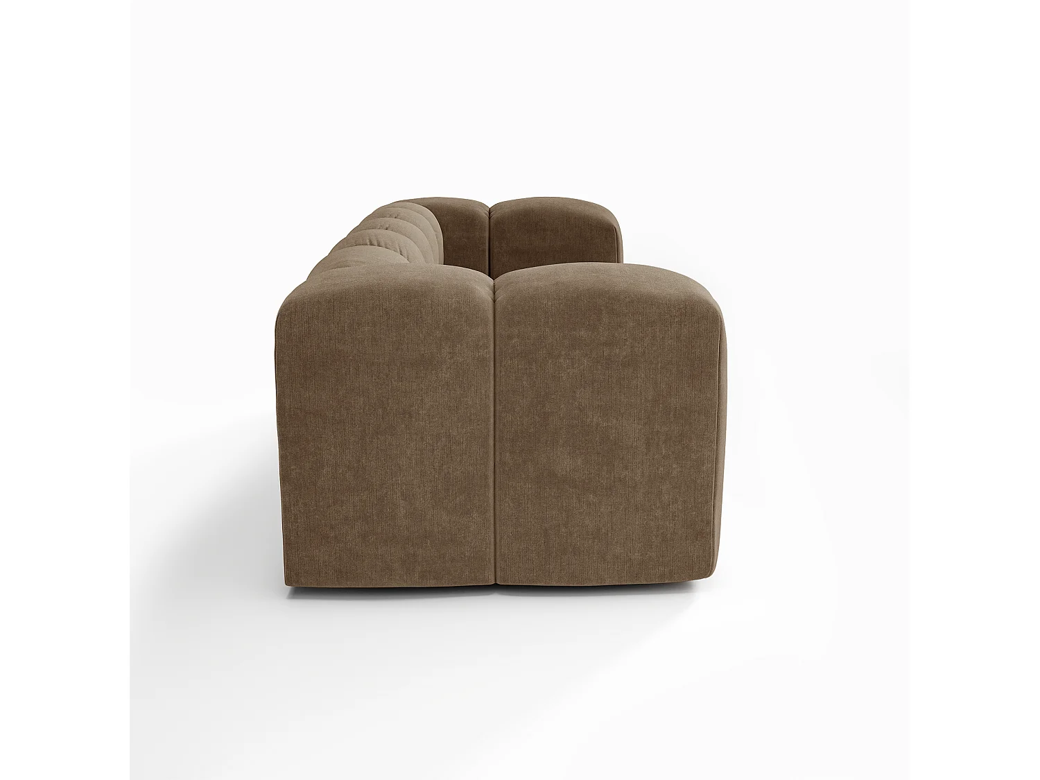 Canapé CLARK 3 places en tissu tramé toucher doux marron