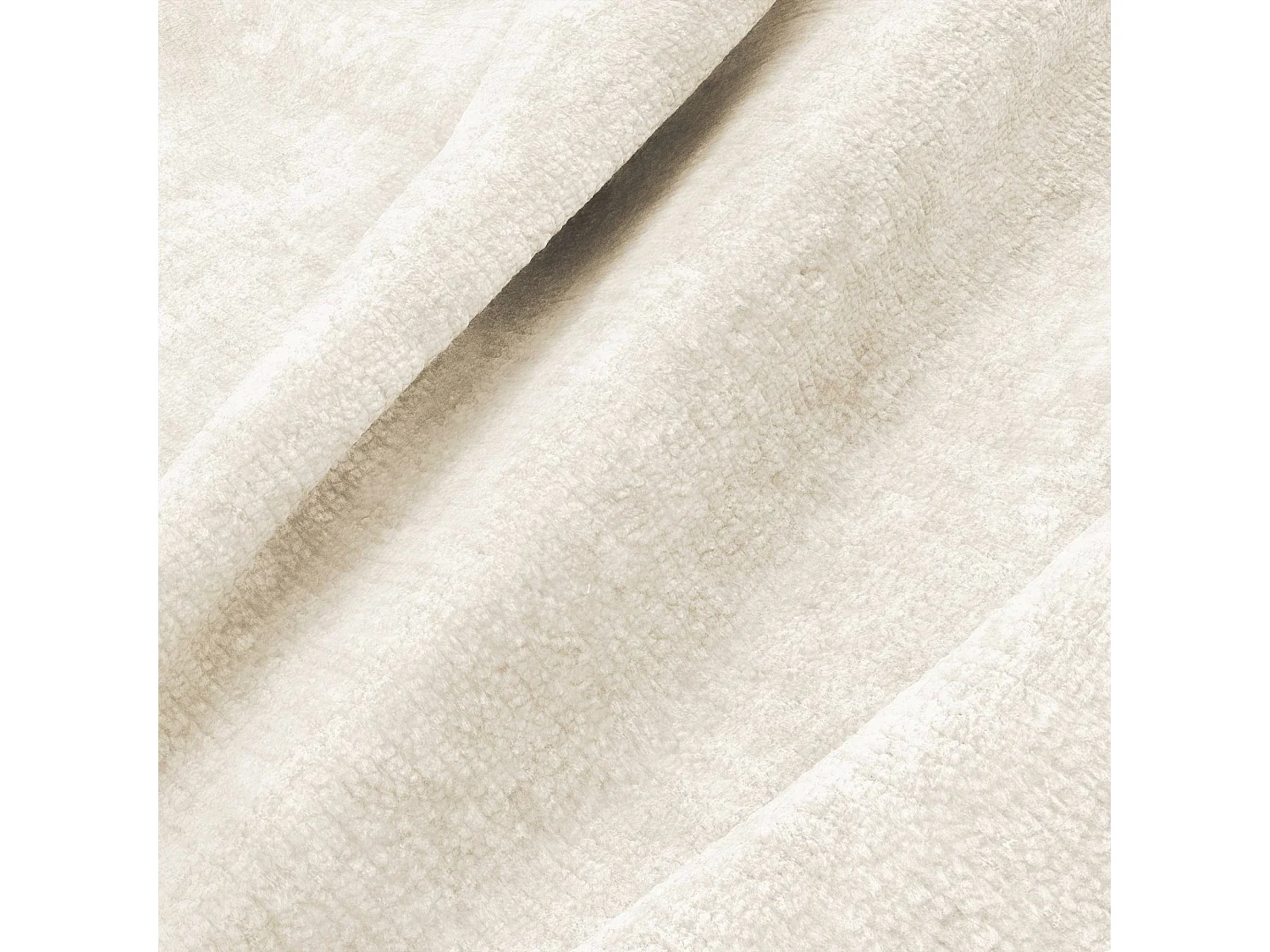 Canapé d'angle droit CELINE 4 places en velours texturé crème