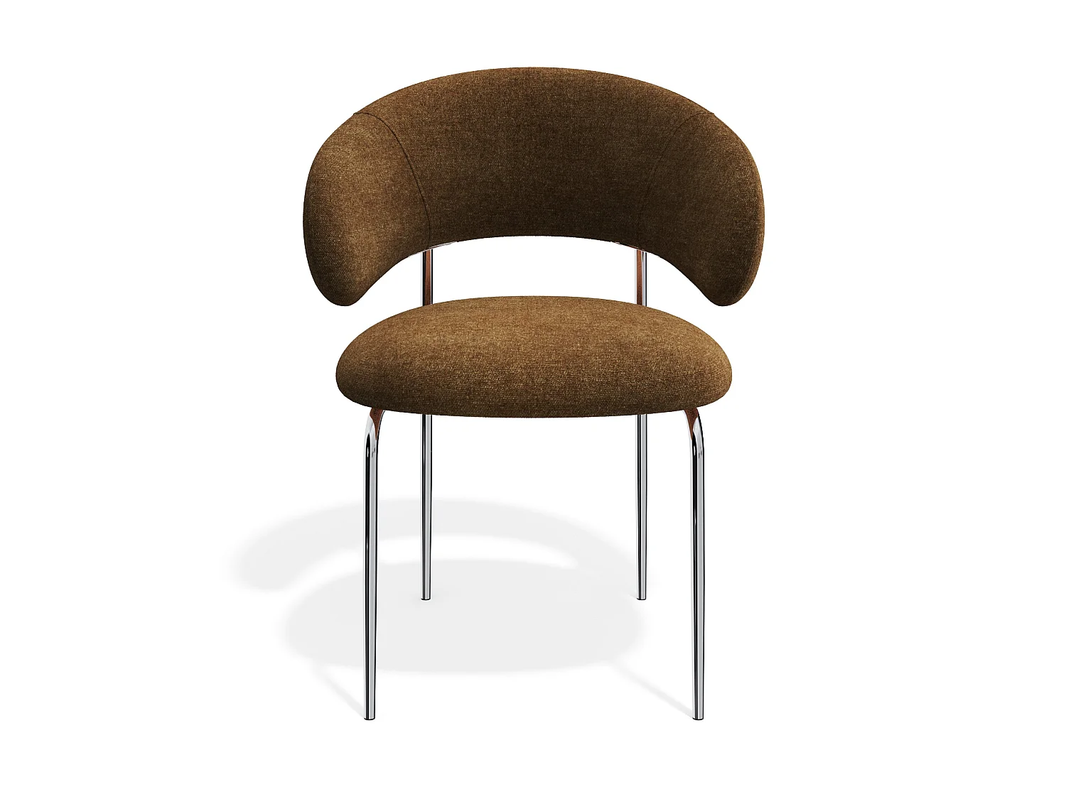 Chaises DOLCE en tissu tramé toucher doux ocre