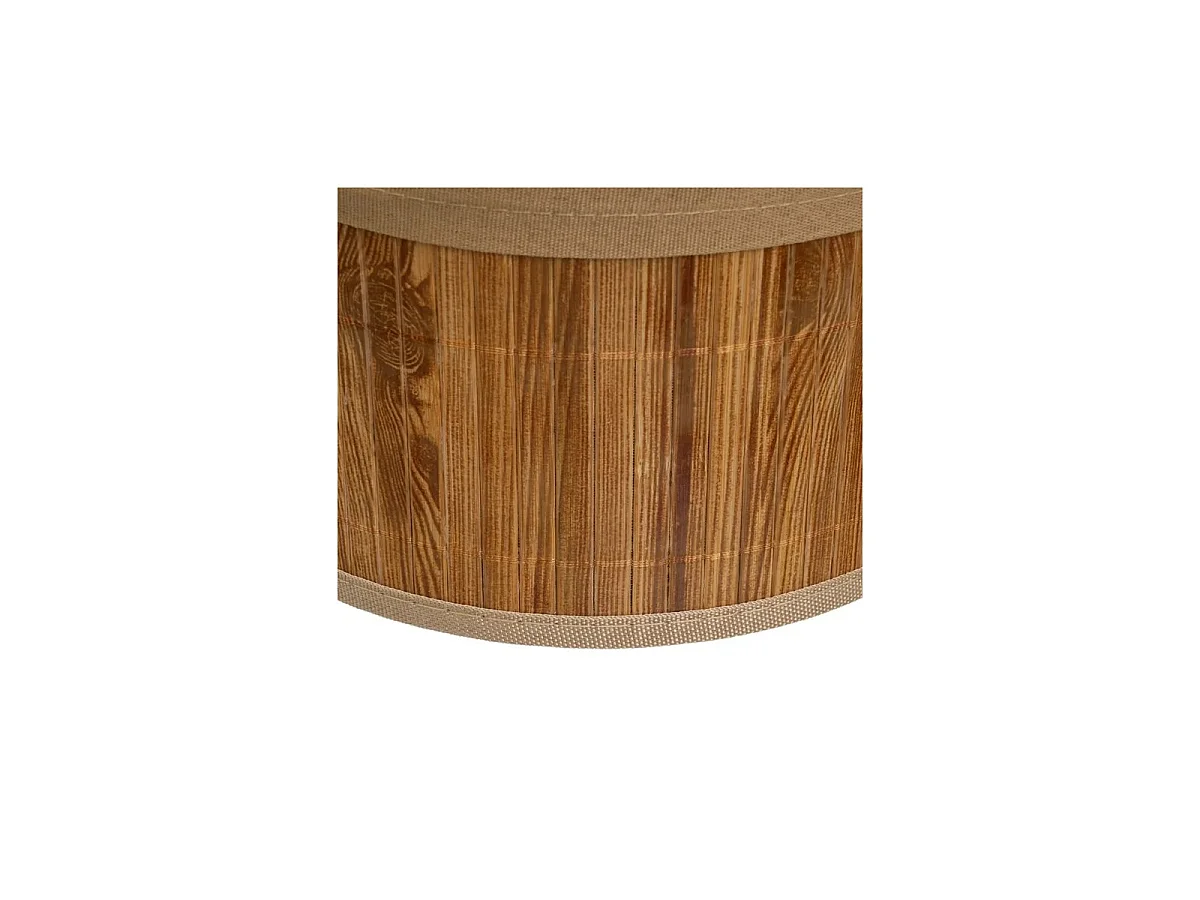 Lot de 4 Paniers de Rangement Ronds en Bambou et Tissu Marron,Corbeilles Multi-Usages Décoratives