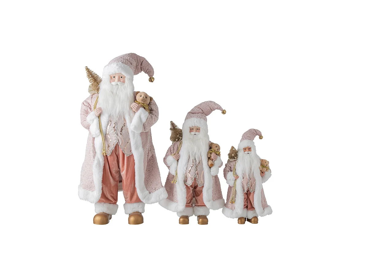 Père Noël Déco "Cyriaque" 45cm Rose