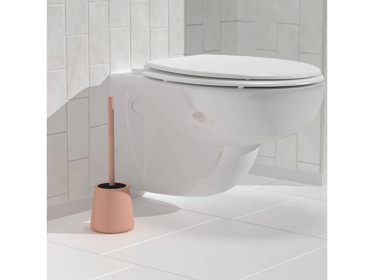 Brosse WC Avec Couvercle "Colorama" 39cm Rose Blush