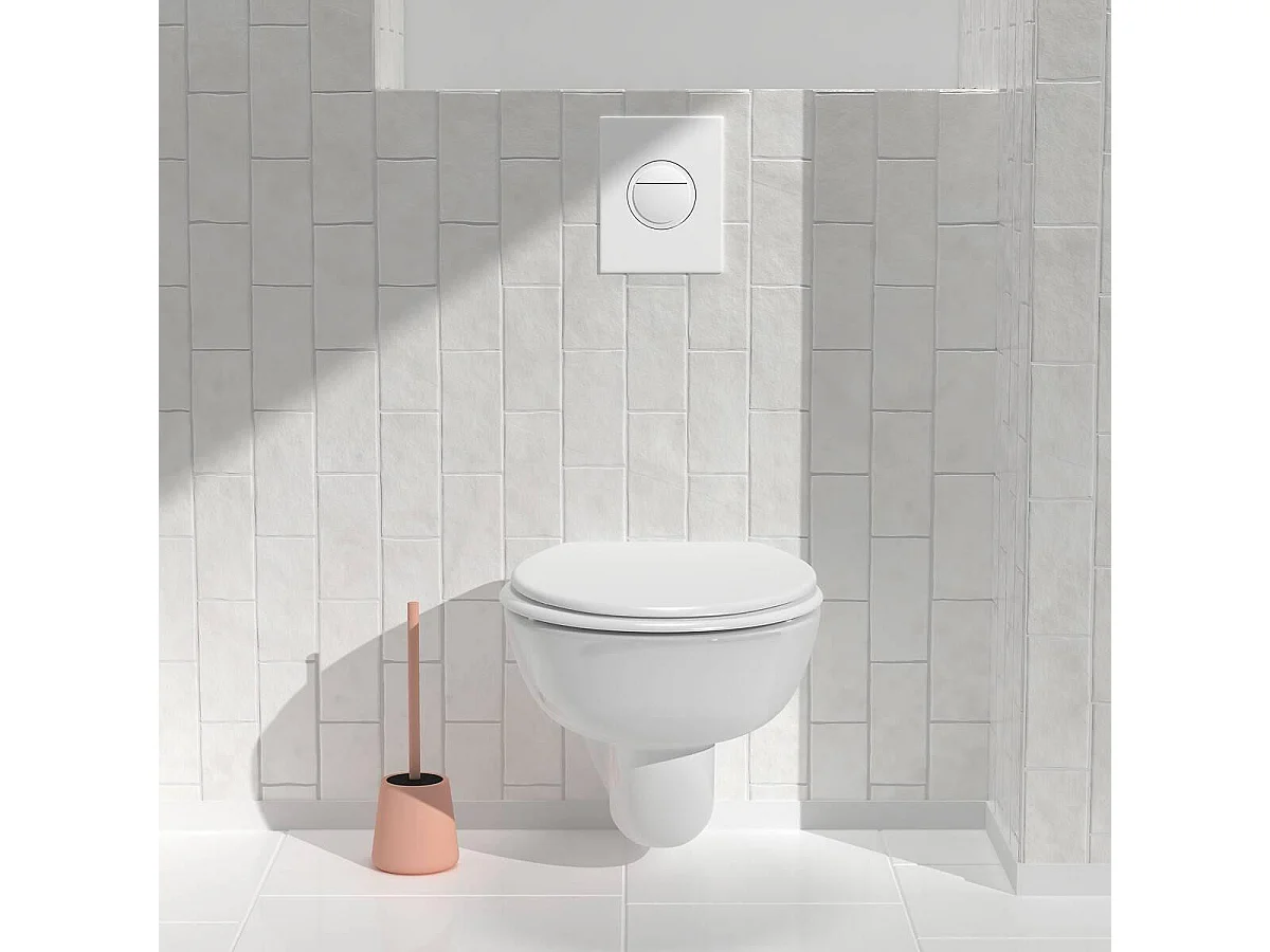 Brosse WC Avec Couvercle "Colorama" 39cm Rose Blush