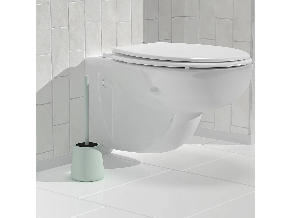 Brosse WC Avec Couvercle "Colorama" 39cm Vert Céladon