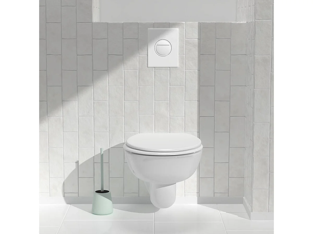 Brosse WC Avec Couvercle "Colorama" 39cm Vert Céladon