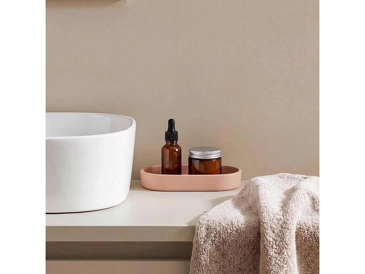 Plateau de Salle de Bain "Colorama" 19cm Rose Blush