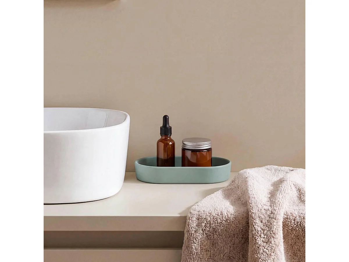 Plateau de Salle de Bain "Colorama" 19cm Vert Ficus