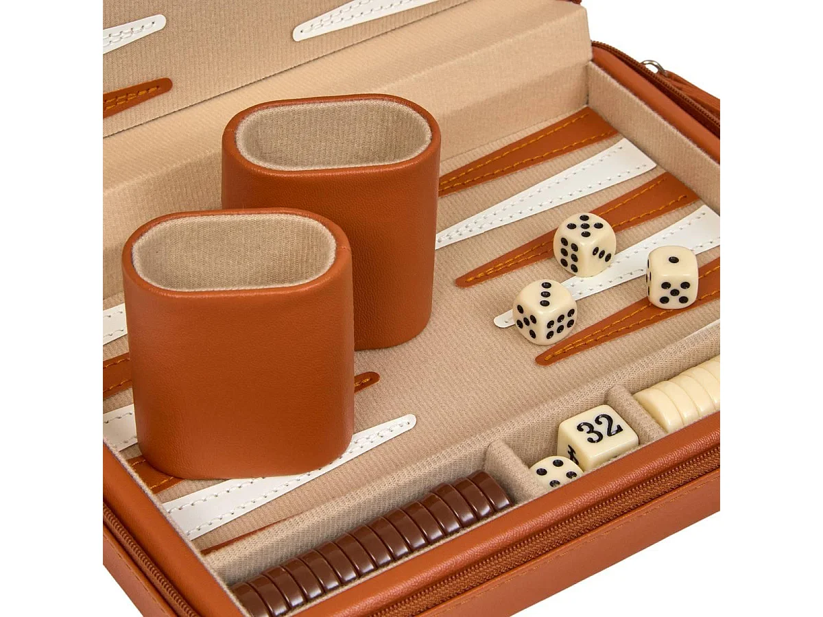 Jeu de Backgammon "Mady" 23cm Camel