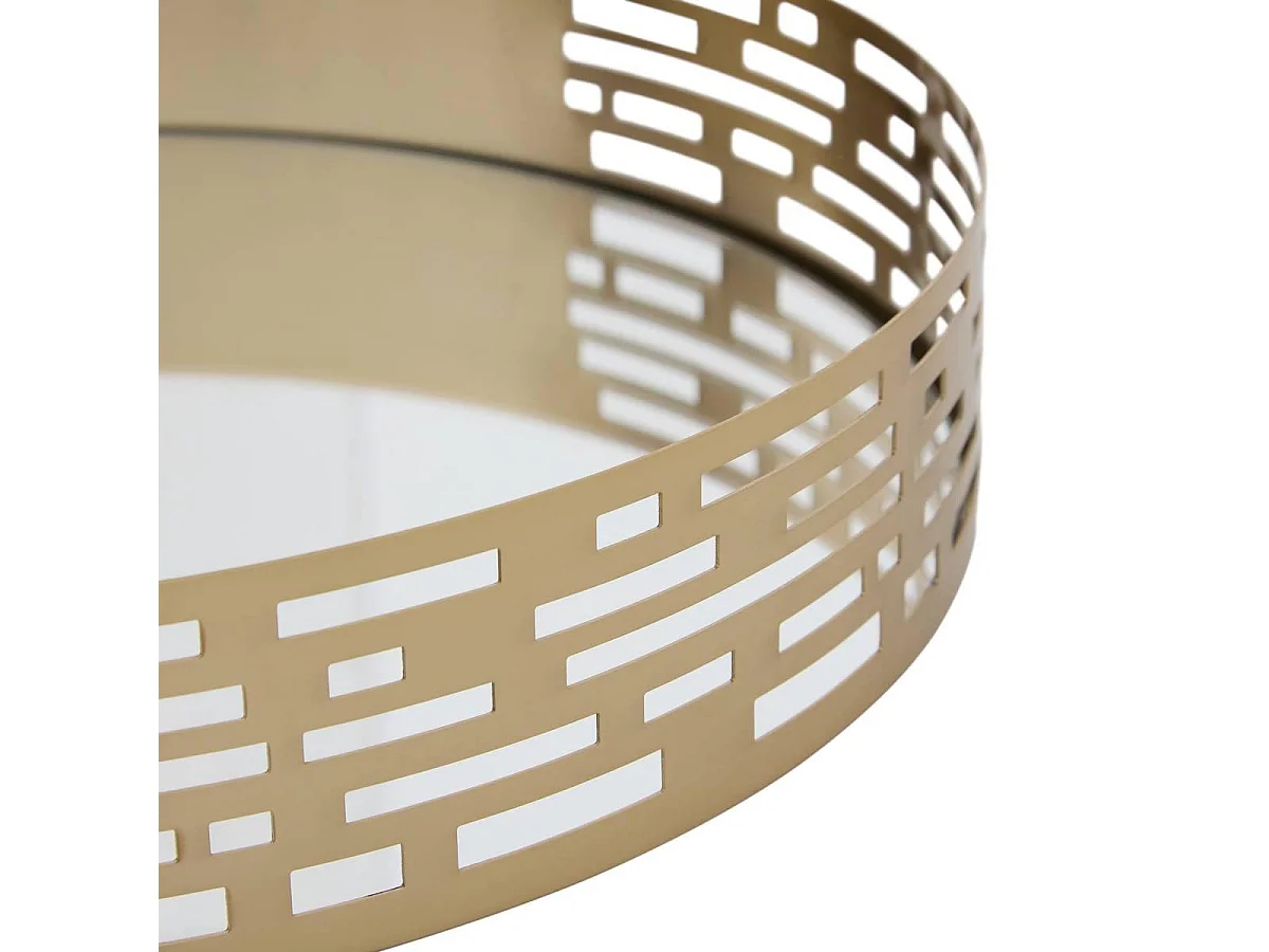 Lot de 2 Plateaux Déco en Métal "Taymy" 38cm Doré