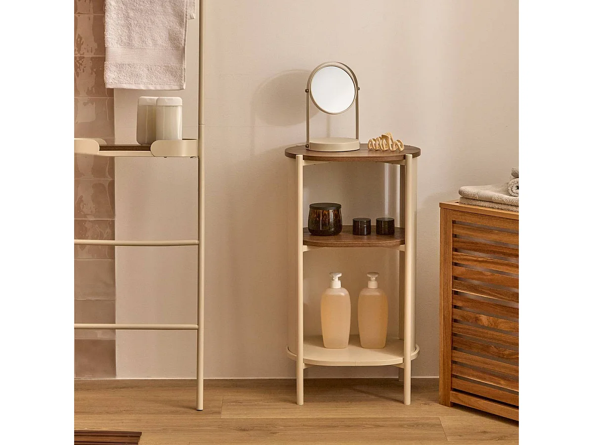 Étagère Salle de Bain 3 Niveaux "Argiléo" 74cm Beige