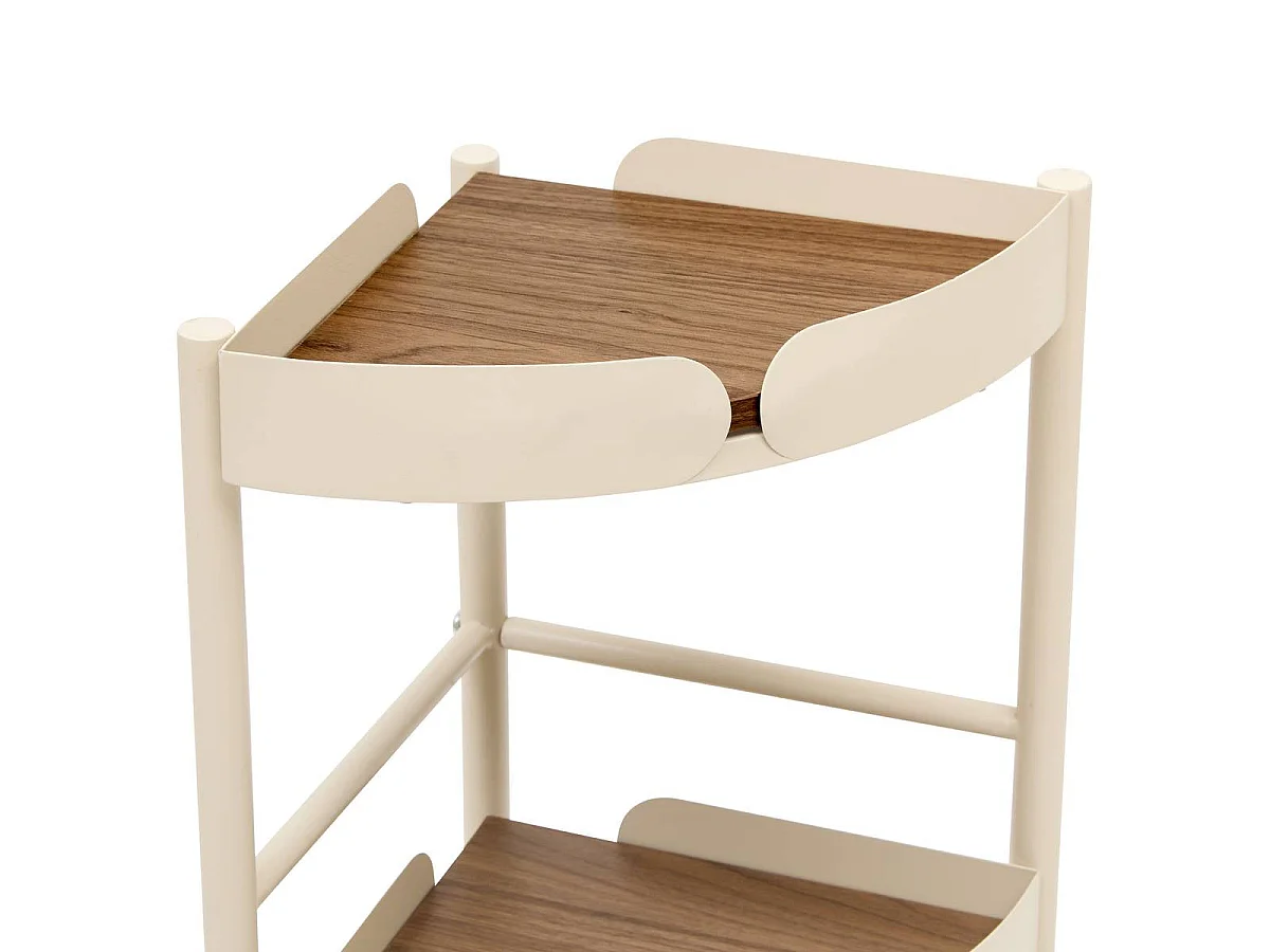 Étagère d'Angle Salle de Bain 3 Niveaux "Argiléo" 34cm Beige