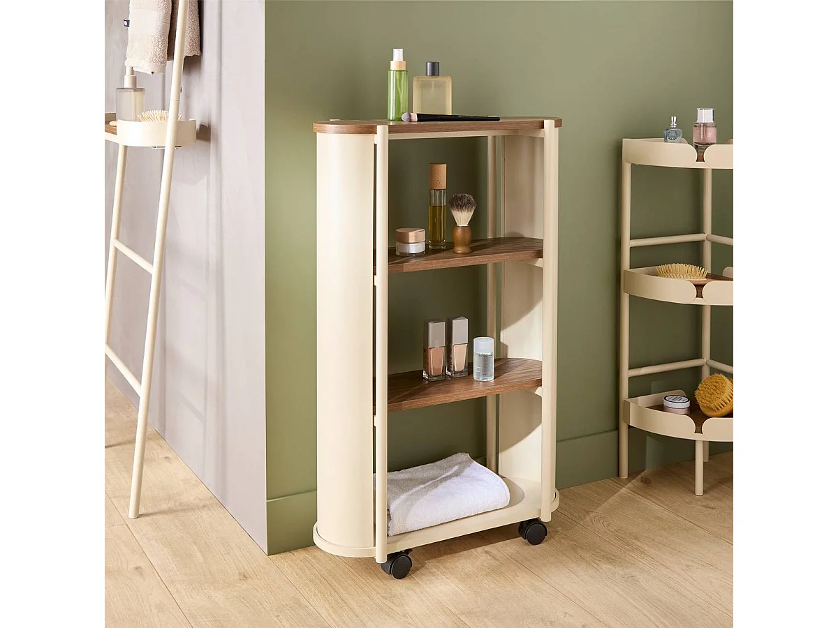 Desserte Salle de Bain 4 Niveaux "Argiléo" 80cm Beige