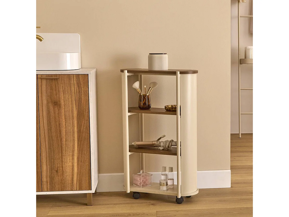 Desserte Salle de Bain 4 Niveaux "Argiléo" 80cm Beige