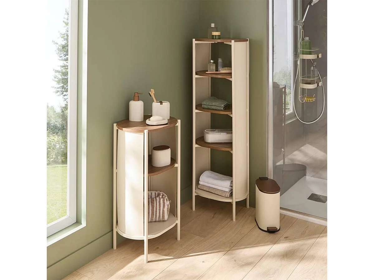 Étagère Salle de Bain 5 Niveaux "Argiléo" 122cm Beige