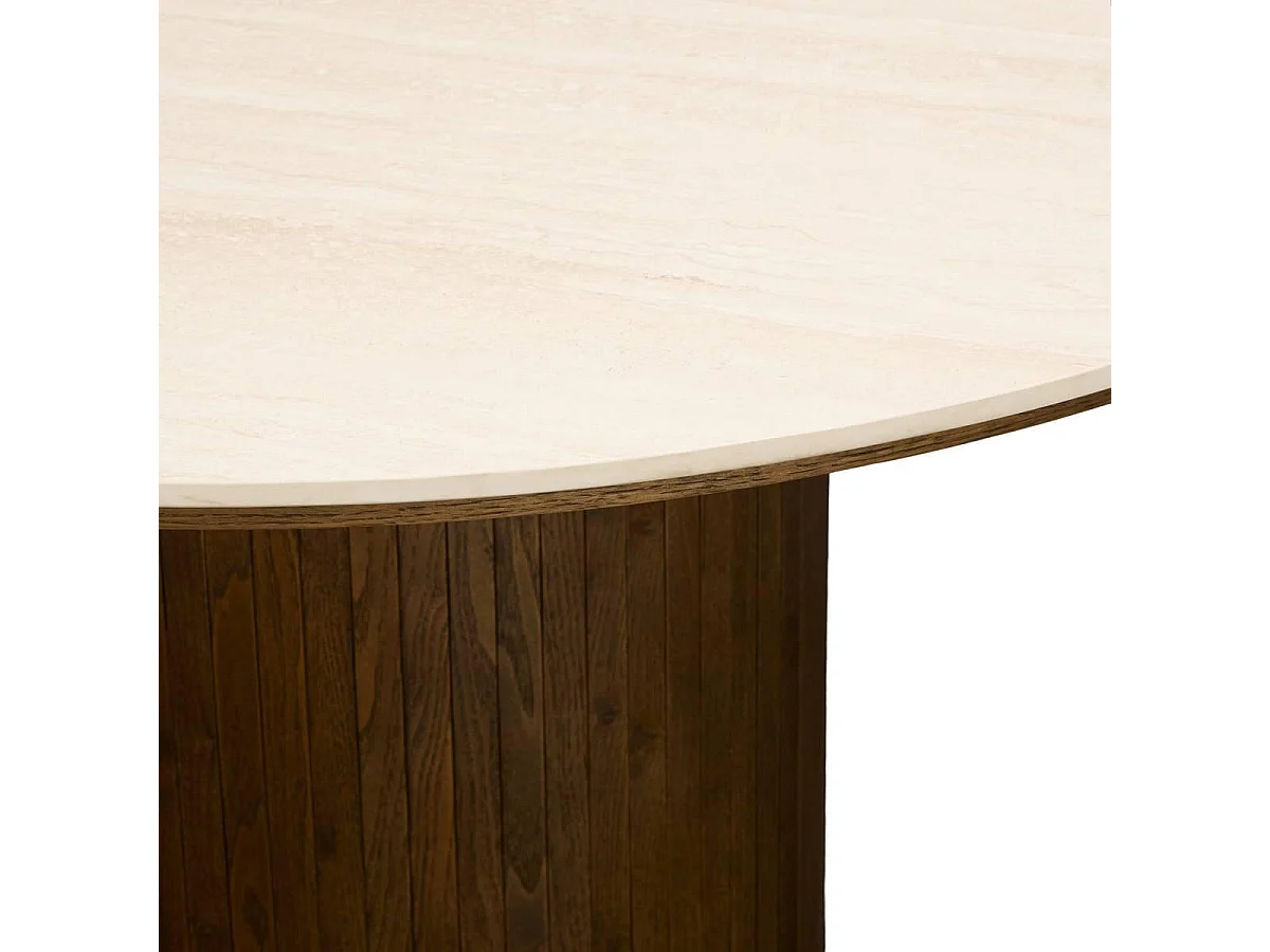 Table à Manger Ronde "Auren" 120cm Beige