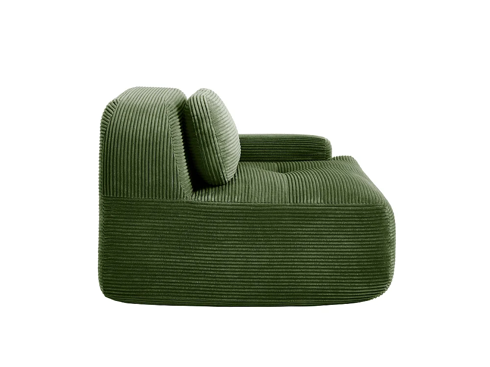 Canapé d'angle modulaire en velours côtelé avec coussins, accoudoirs ergonomiques et confort premium
