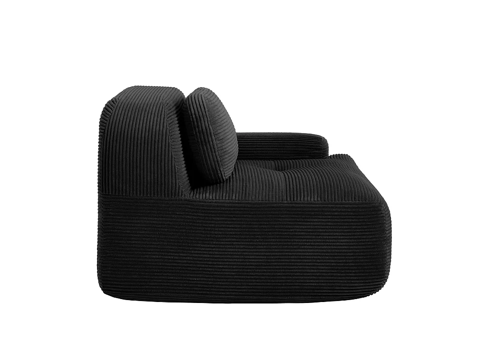 Sofá esquinero modular de pana con cojines, reposabrazos ergonómicos y confort premium