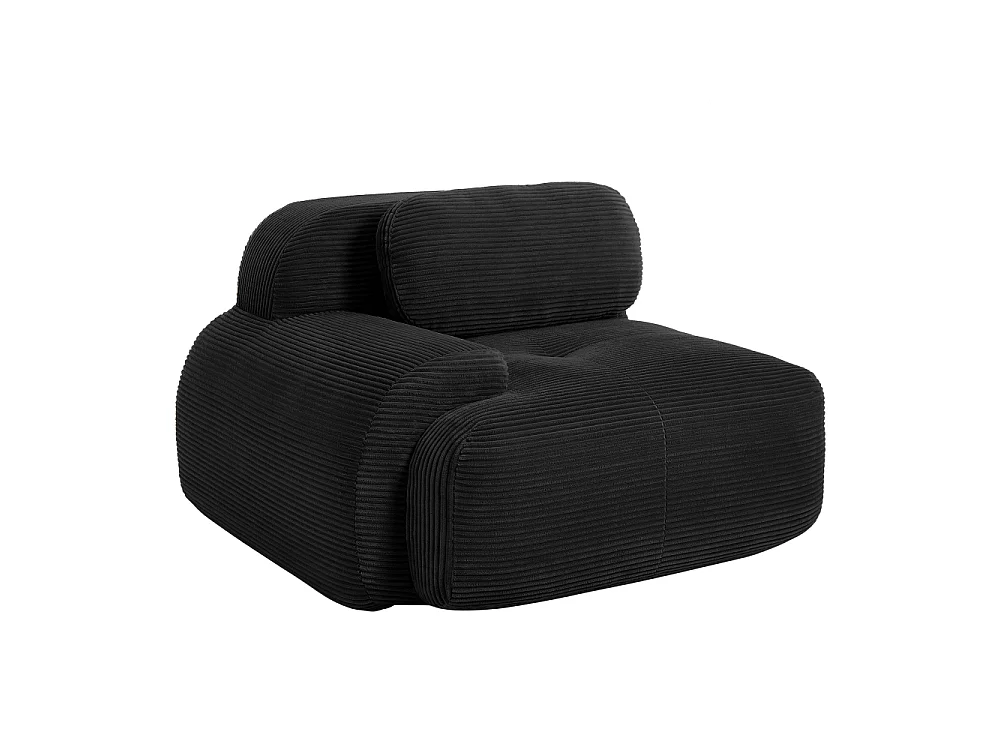 Sofá esquinero modular de pana con cojines, reposabrazos ergonómicos y confort premium