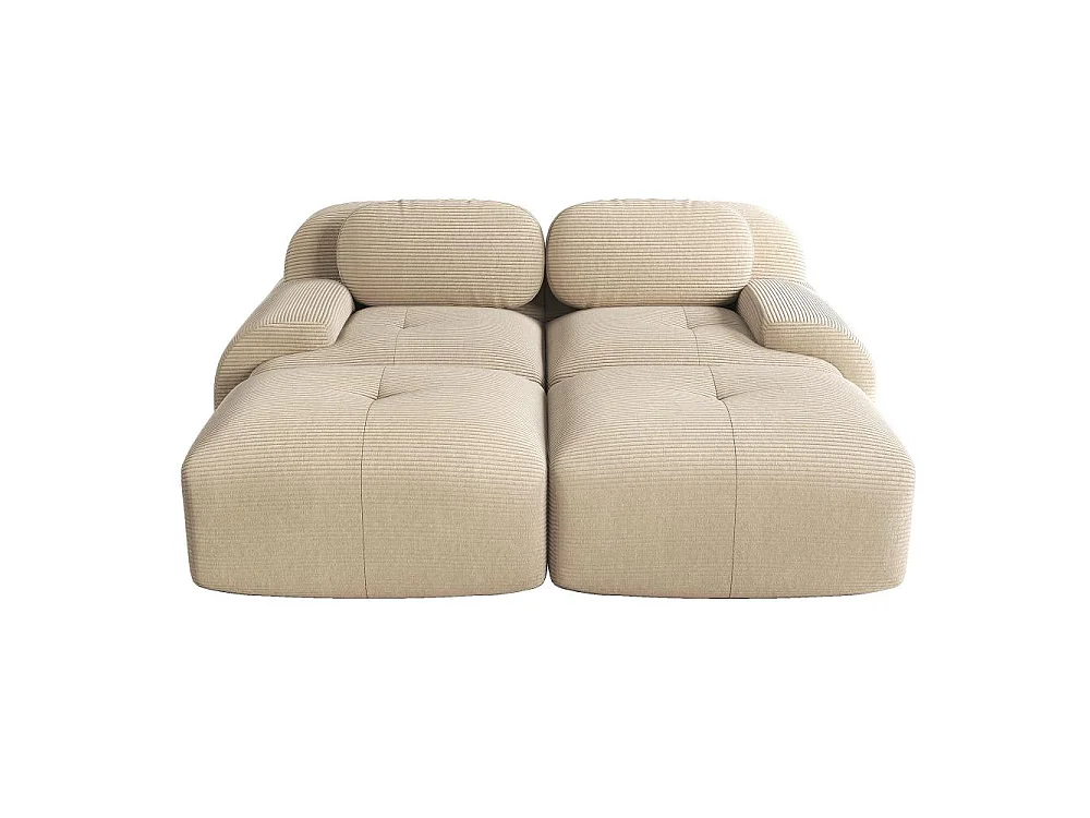 Modulares 2-Sitzer-Samtsofa mit Chaiselongue, rutschfesten, ergonomischen Armlehnen