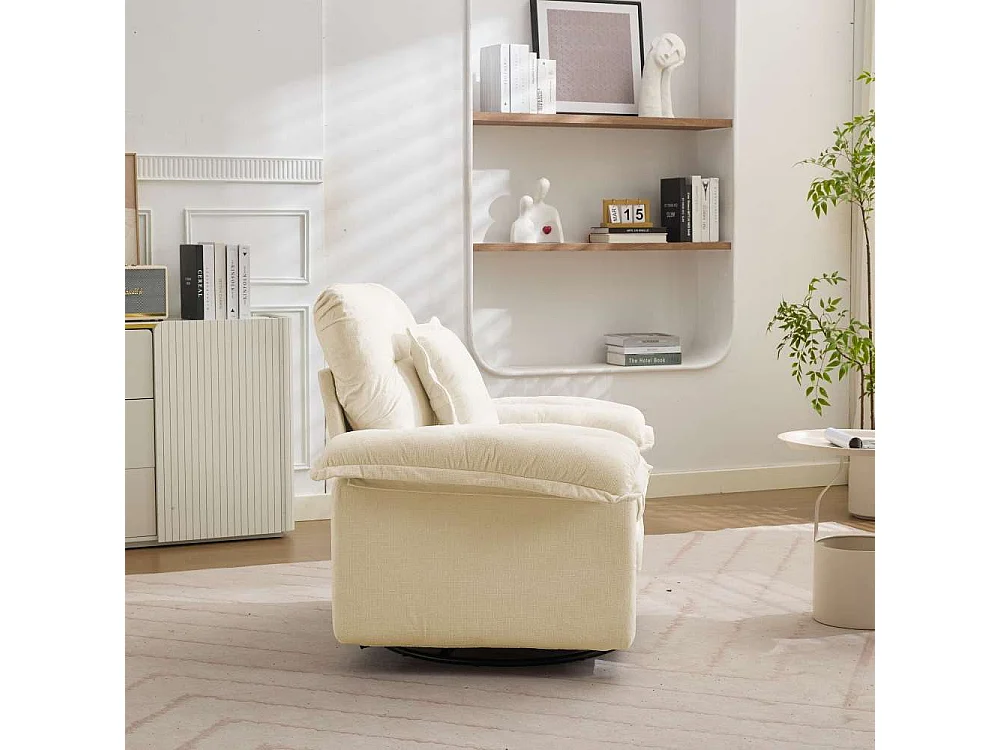 360° drehbarer Sessel aus großformatigem Chenille mit Kissen, bequem für Wohnzimmer, Schlafzimmer und Kinderzimmer