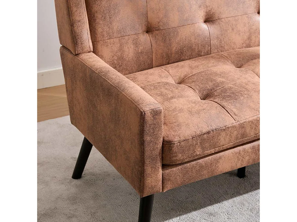 Premium linnen 2-zitsbank met schuim met hoge dichtheid en houten antislippoten – comfort en elegantie