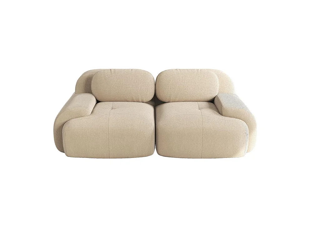 Loveseat 82'' modulares Sofa aus Cord, geschwungene Armlehnen, elastische Kissen, Wohnzimmer und Schlafzimmer