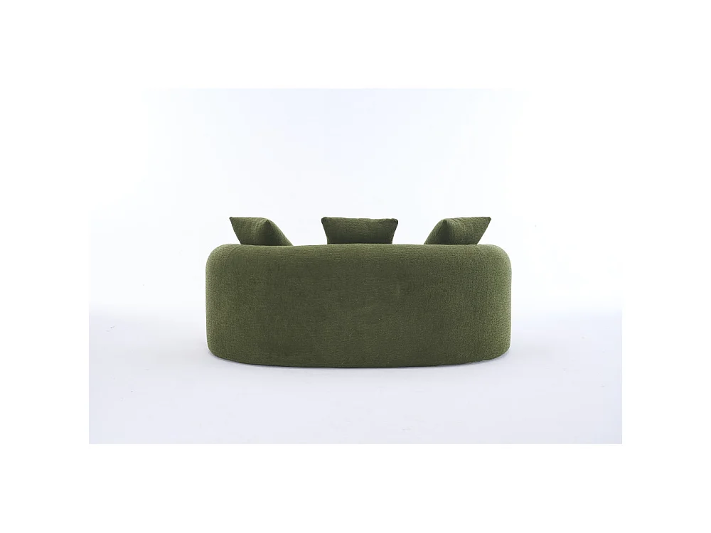 2-zits modulaire bank in zachte chenille, modern gebogen design met kussens, compact comfort