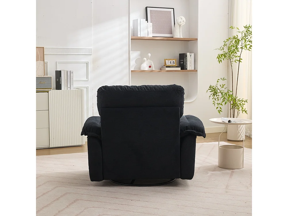 Fauteuil rotatif 360° en chenille grand format avec coussin, confortable pour salon, chambre et chambre d’enfant