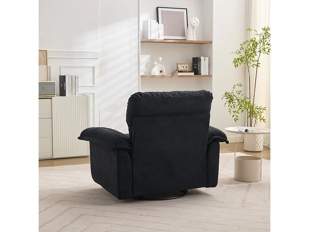 Fauteuil rotatif 360° en chenille grand format avec coussin, confortable pour salon, chambre et chambre d’enfant