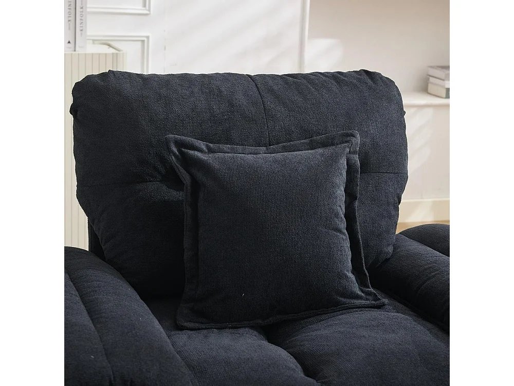 Fauteuil rotatif 360° en chenille grand format avec coussin, confortable pour salon, chambre et chambre d’enfant