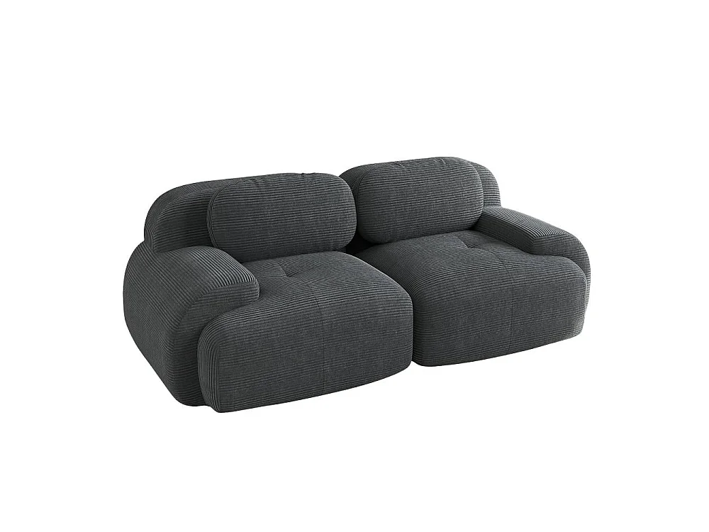 Canapé Loveseat modulable 82'' en velours côtelé, accoudoirs courbés, coussins élastiques, salon et chambre
