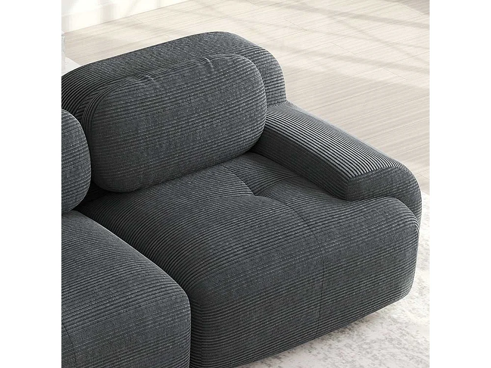 Canapé Loveseat modulable 82'' en velours côtelé, accoudoirs courbés, coussins élastiques, salon et chambre