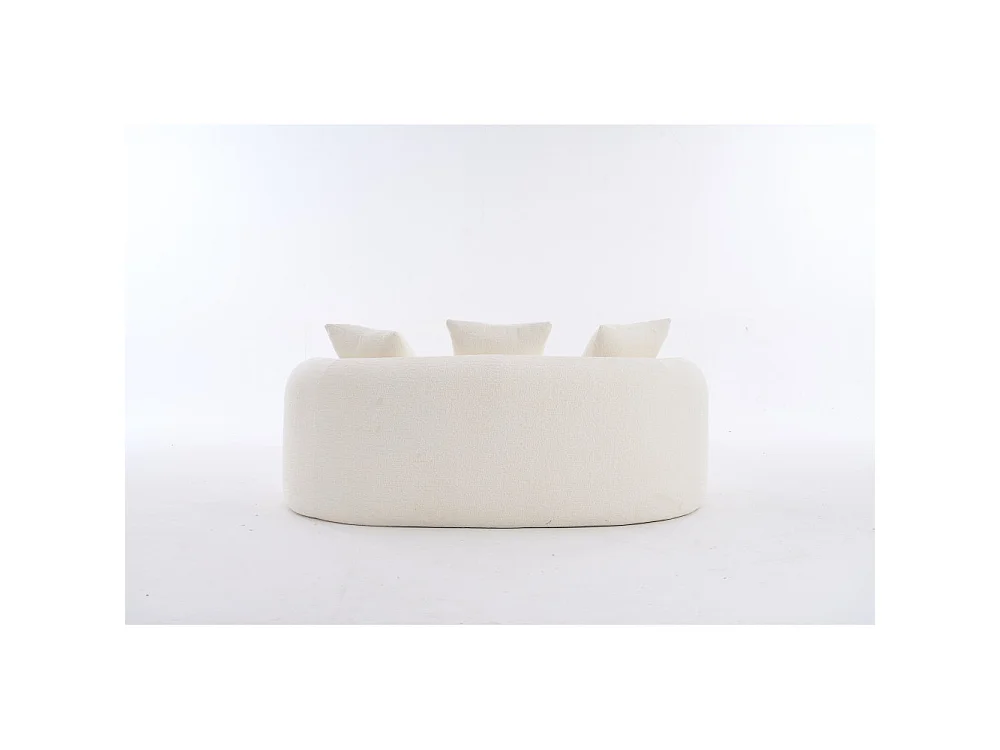 Canapé 2 Places Modulable en Chenille Douce, Design Courbé Moderne avec Coussins, Confort Compact