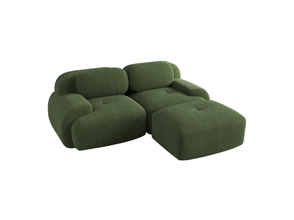 82'' modulaire zitbank van zacht corduroy, gebogen armleuningen, schuim met hoge elasticiteit, klaar voor gebruik