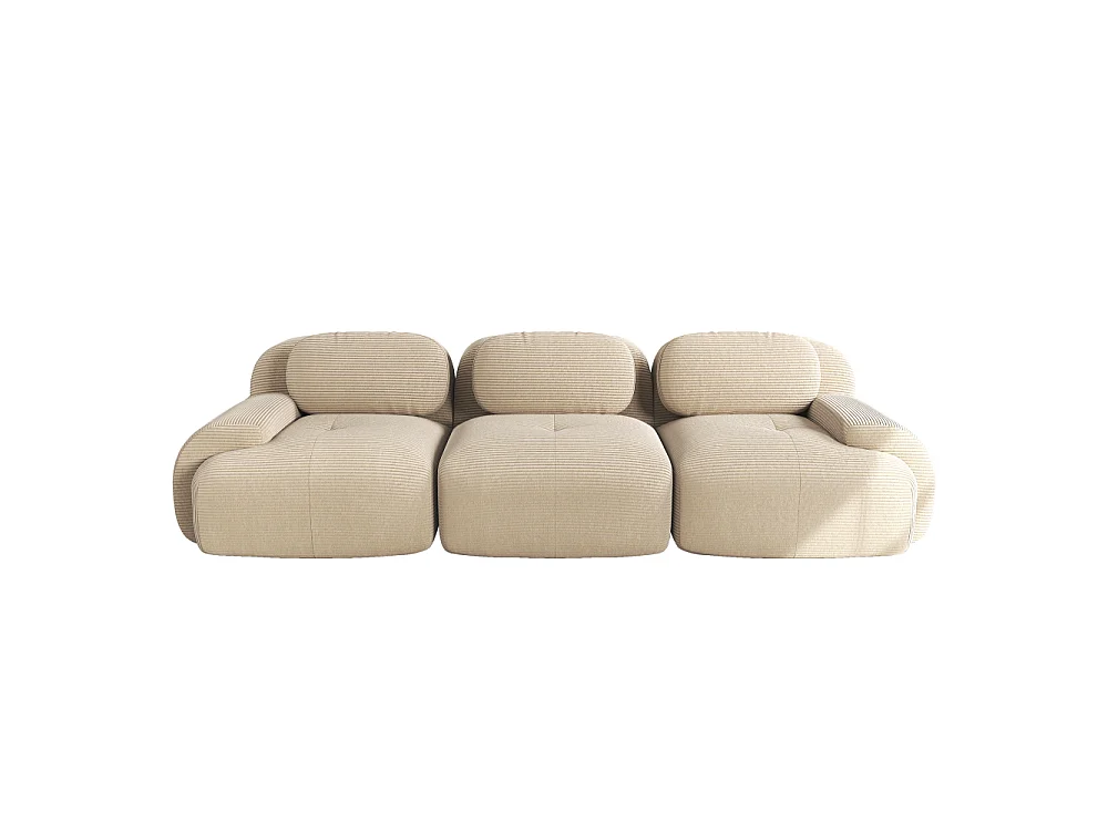 3-zitsbank in Premium Cordstoff, modulaire, ergonomische armleuningen