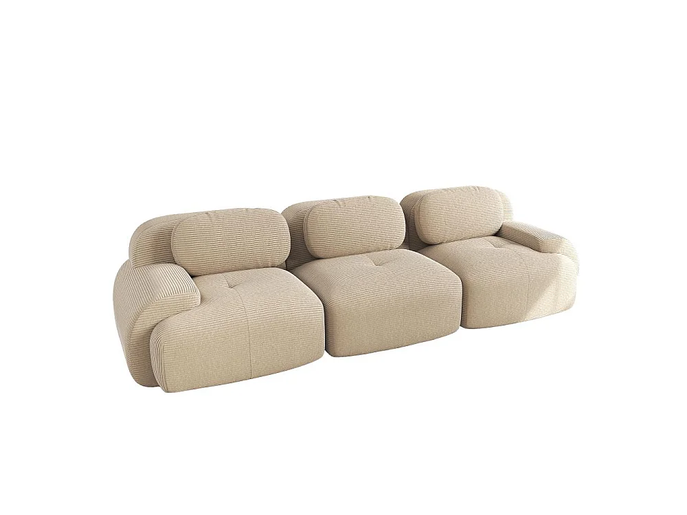 3-zitsbank in Premium Cordstoff, modulaire, ergonomische armleuningen
