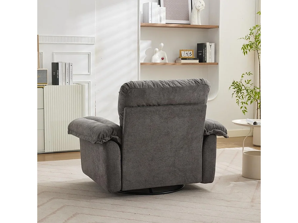 360° drehbarer Sessel aus großformatigem Chenille mit Kissen, bequem für Wohnzimmer, Schlafzimmer und Kinderzimmer