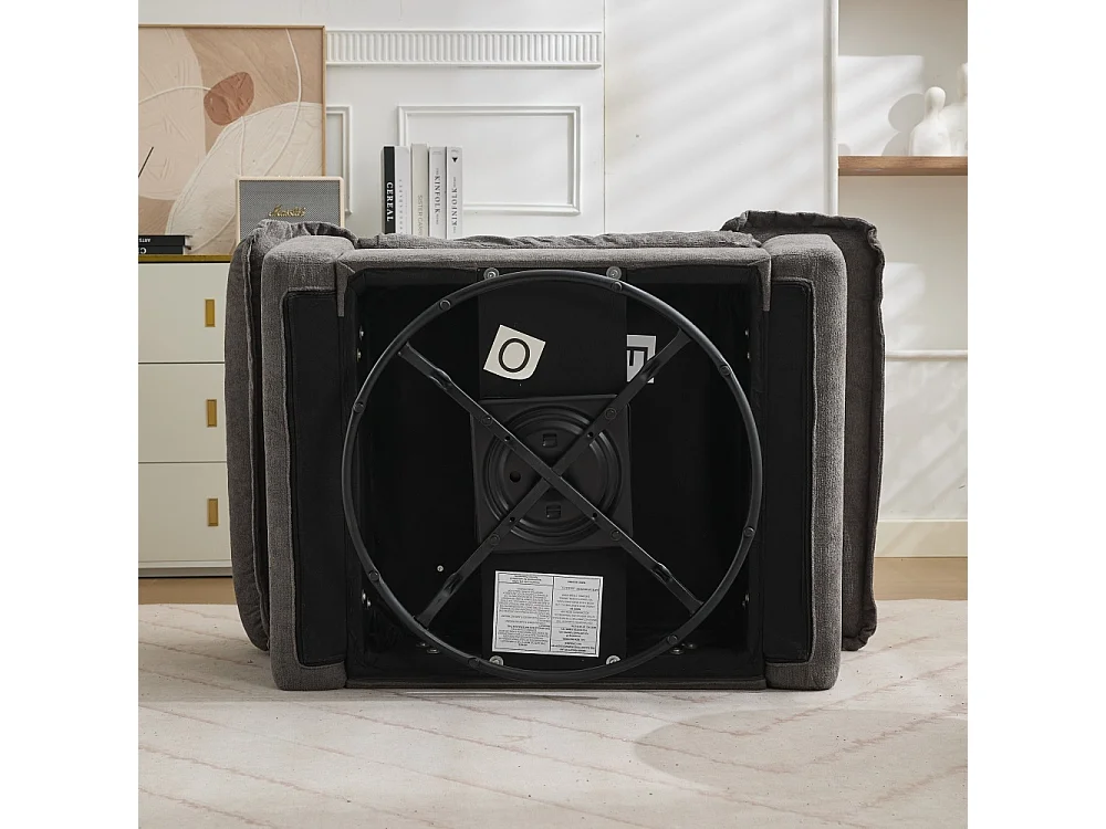 360° drehbarer Sessel aus großformatigem Chenille mit Kissen, bequem für Wohnzimmer, Schlafzimmer und Kinderzimmer