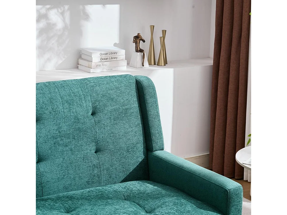 Premium linnen 2-zitsbank met schuim met hoge dichtheid en houten antislippoten – comfort en elegantie