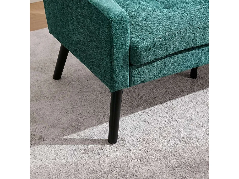 Premium linnen 2-zitsbank met schuim met hoge dichtheid en houten antislippoten – comfort en elegantie