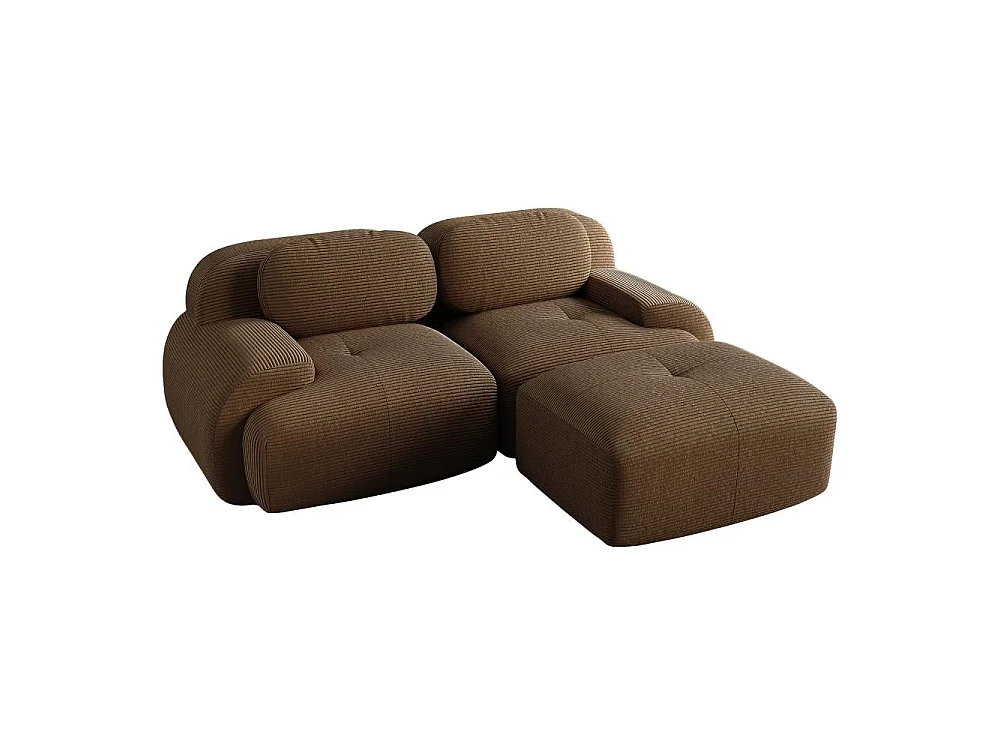 82'' modulaire zitbank van zacht corduroy, gebogen armleuningen, schuim met hoge elasticiteit, klaar voor gebruik
