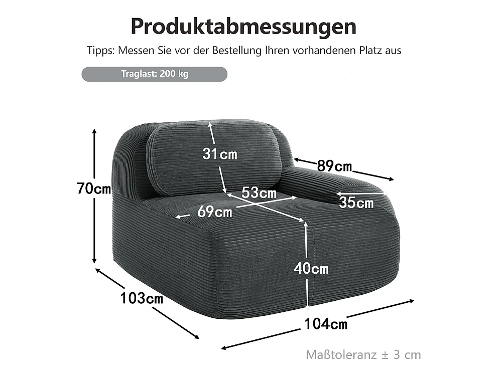 Modulares Ecksofa aus Premium-Cord mit Kissen, ergonomischen Armlehnen und langanhaltendem Komfort