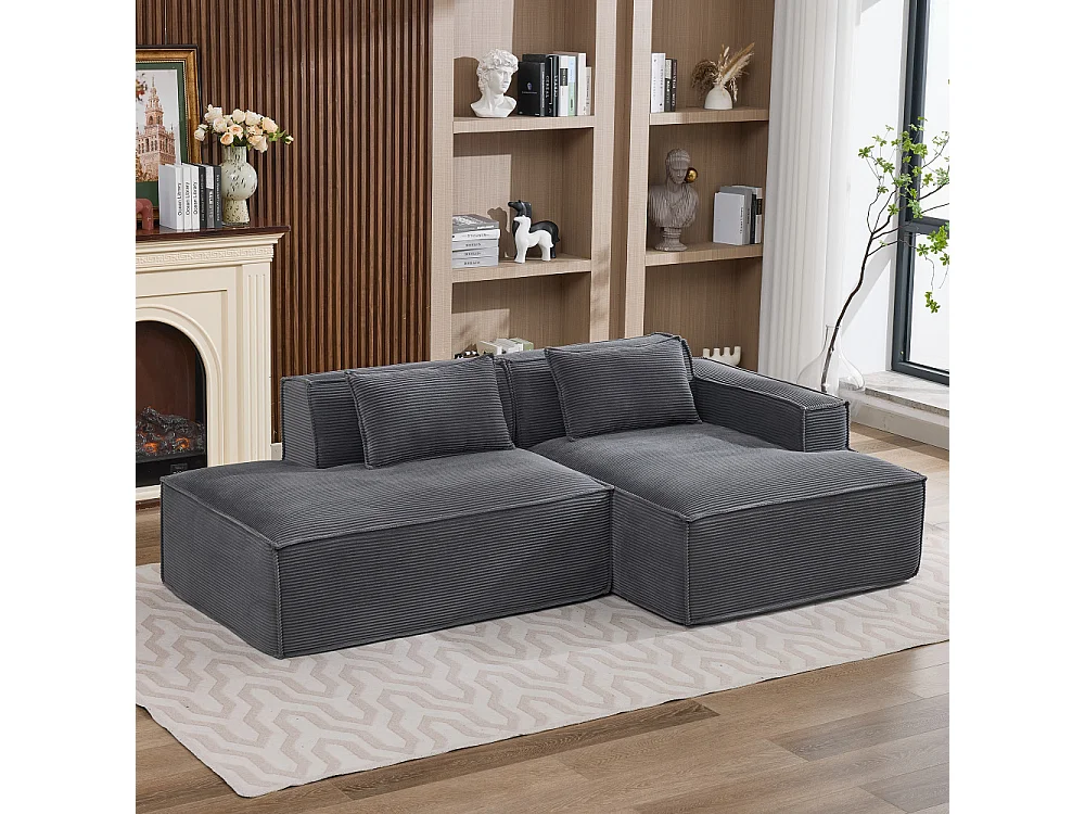 Canapé en Tissu 235 cm Compact avec Coussins et Ressorts Ensachés, Confortable et Moderne