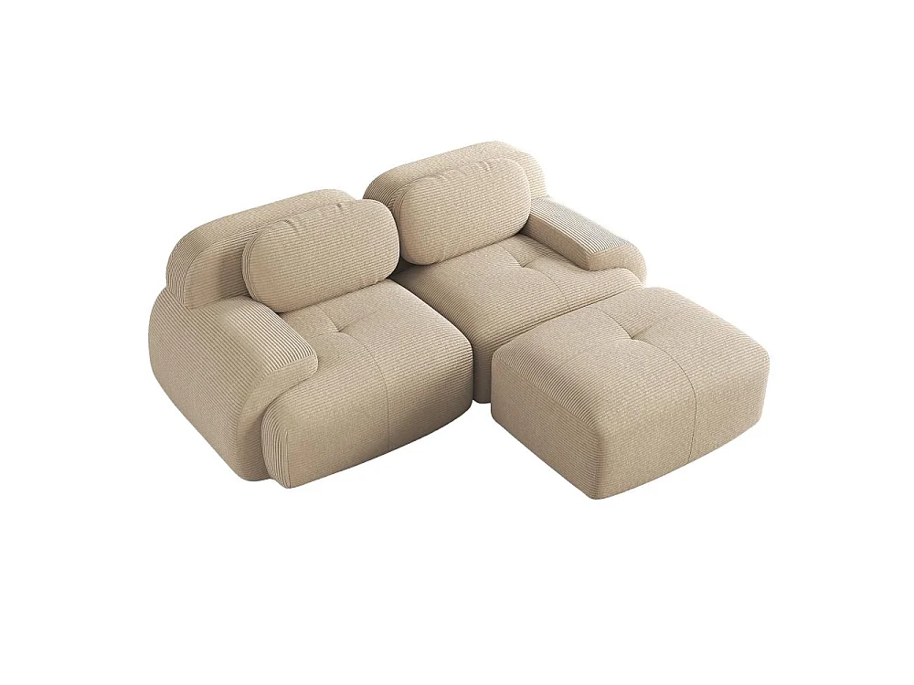 82'' modulares Sofa aus weichem Cord, gebogene Armlehnen, hochelastischer Schaumstoff, gebrauchsfertig