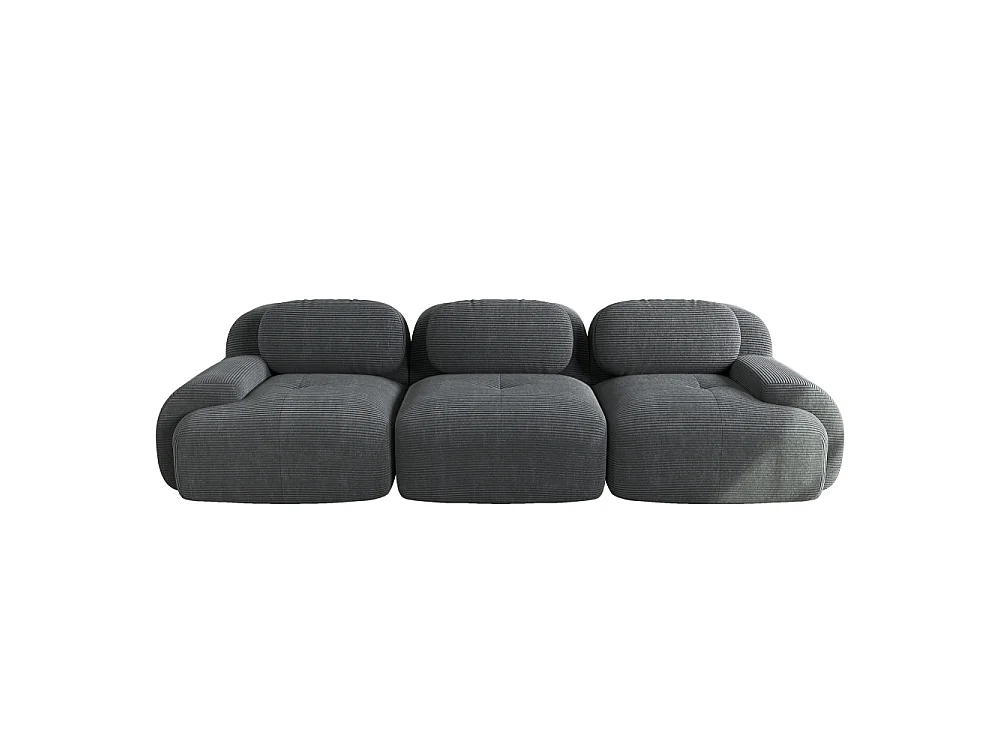 Canapé 3 places en Cordstoff Premium, modulable, accoudoirs ergonomiques