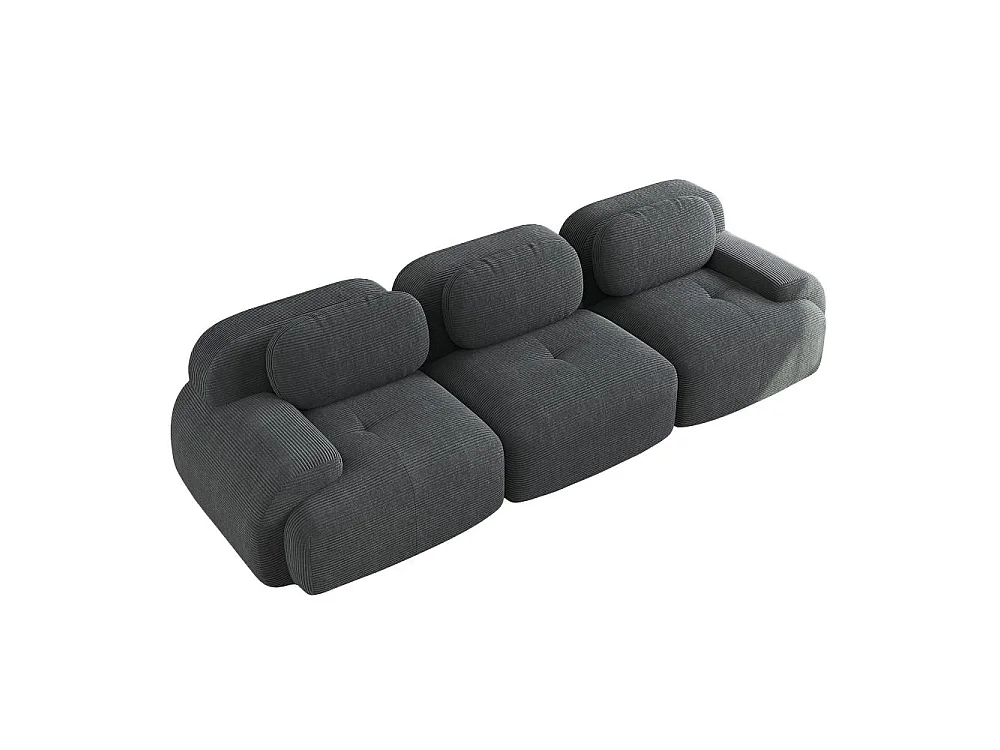 Canapé 3 places en Cordstoff Premium, modulable, accoudoirs ergonomiques