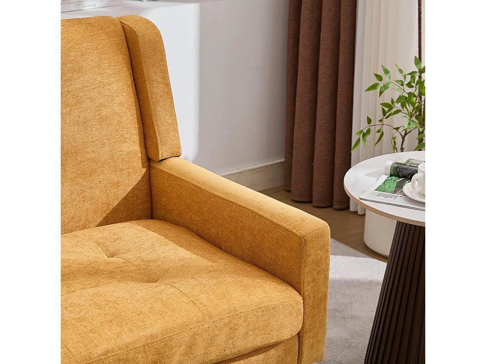 Banquette en lin premium 2 places avec mousse haute densité et pieds en bois antidérapants – Confort et élégance
